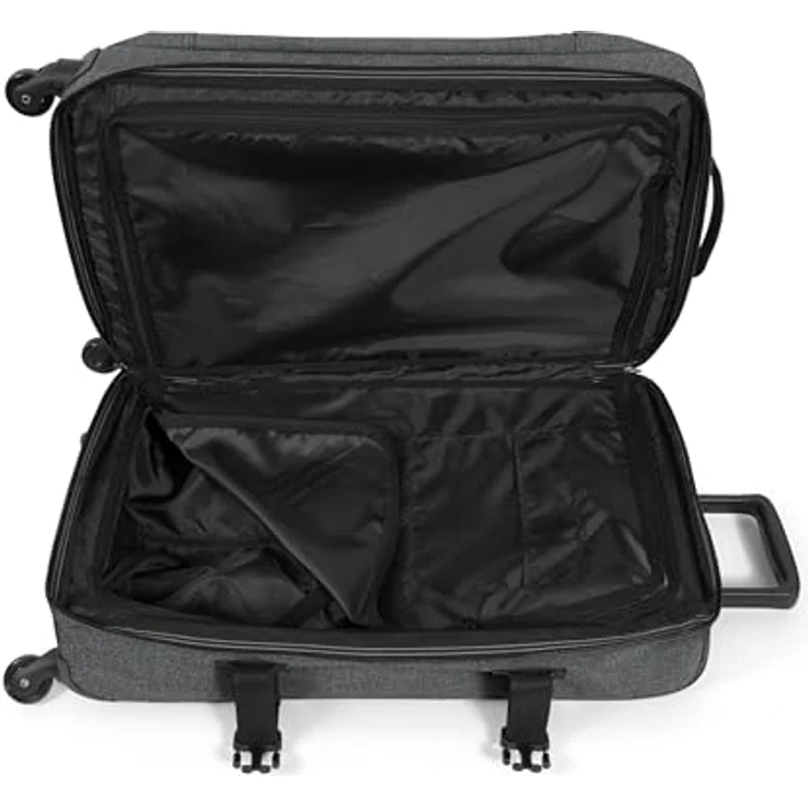 EASTPAK TRANS4 S Koffer, 44 L - Black Denim (Grau) - 360°-Rollsystem, Zweistöckiges Fach, Kompressionsgurte – Bild 4