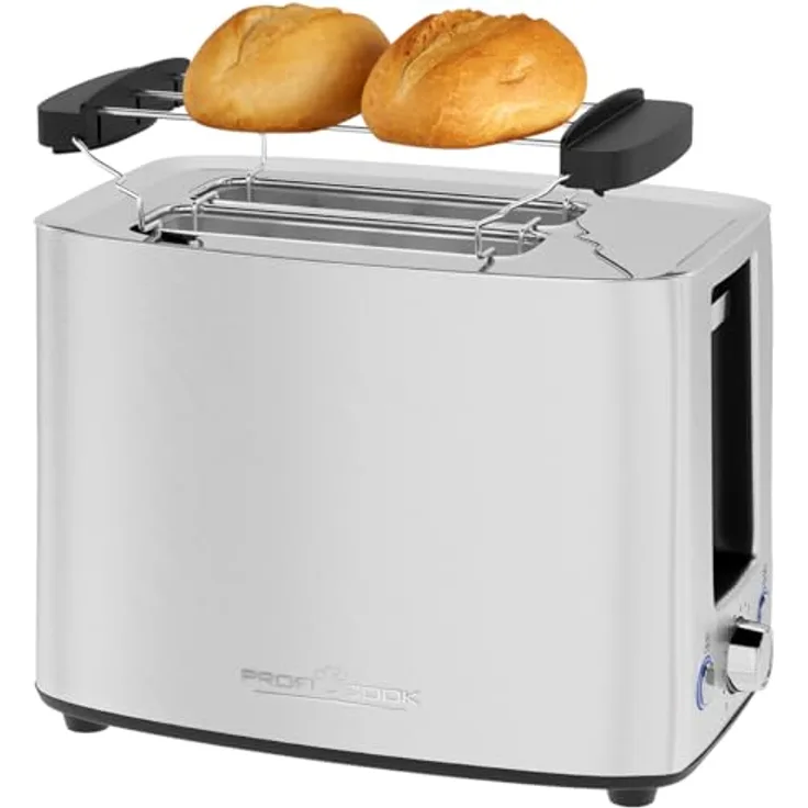 ProfiCook Toaster Edelstahl PC TA 1279 | 2 Scheiben | extra breite Toastschlitze für Bagels | mit Brötchenaufsatz | Wide Slot | Edelstahlgehäuse | Krümelschublade | vielseitige Einsatzmöglichkeiten | elegant und langlebig