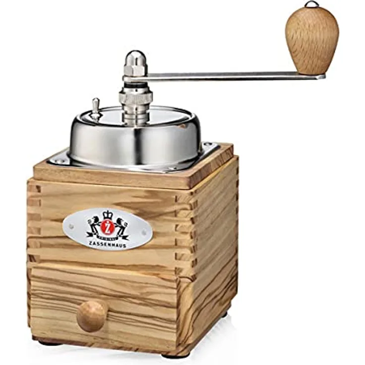 Zassenhaus Montevideo Kaffeemühle, Holz, Natur - Präzises Mahlen mit sanfter Mahlgradeinstellung
