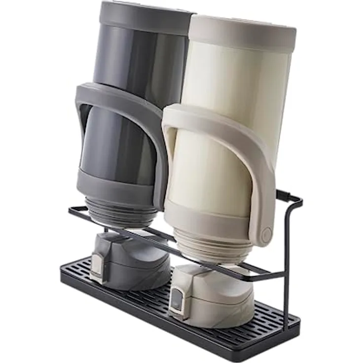 YAMAZAKI Flaschen-Abtropfgestell für die Arbeitsplatte, Stahl, Einheitsgröße, Schwarz, 5409-P, One Size
