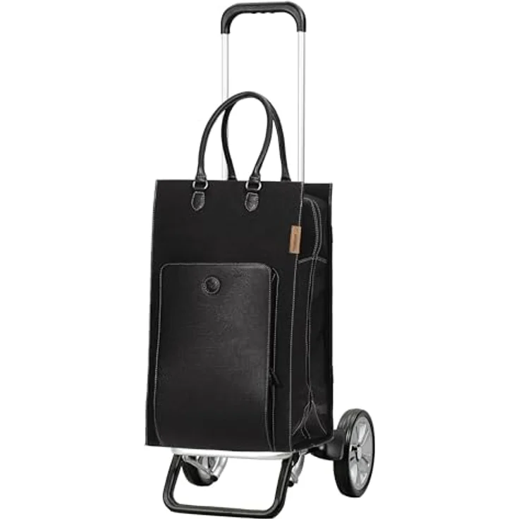 Andersen Shopper Alu Star Shopper Charu Einkaufstrolley, 57 cm, schwarz, 100% Baumwolle, 35 x 24 cm – Bild 1