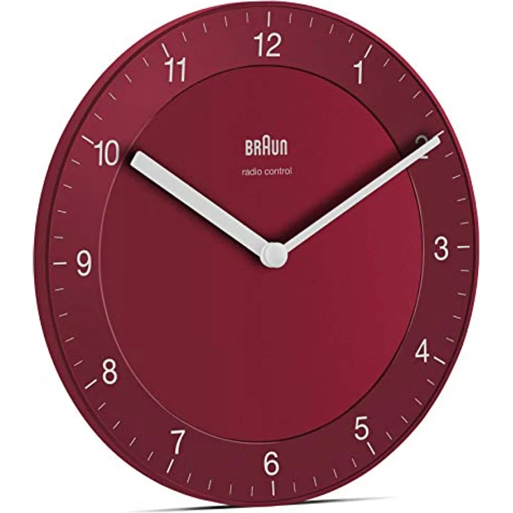 Braun Funkwanduhr Wanduhr, Kunststoff, Rot, normal – Bild 3