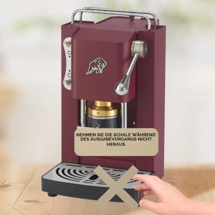 Faber Pro Essential Chrom, ESE Pad Espressomaschine in Cherry Red mit Wassertank aus Glas und erhöhtem Auslauf – Bild 8