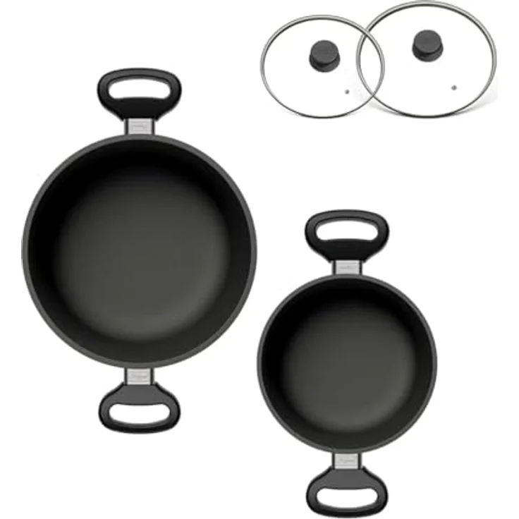 Hoffmann STONIQ Kochtopf Set, Antihaftbeschichtet, PTFE und PFAS-frei, Induktionsgeeignet, Backofenfest bis 300°C, 20 + 24 cm, Made in Germany – Bild 1