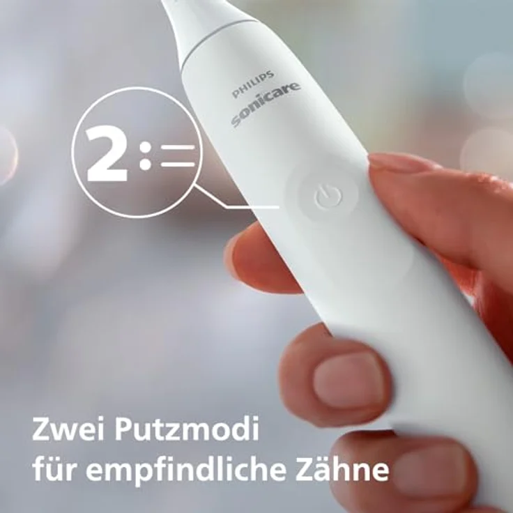 Philips Sonicare 4100 – elektrische Philips Sonicare Zahnbürste für Erwachsene mit 1 x Philips W2 Optimal White Bürstenkopf in Weiß, schlankem Reiseetui und USB-Ladegerät (Modell HX3683/33) – Bild 5