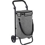 Maximex Einkaufs-TROLLEY Thermo & Comfort - Platzsparender Einkaufswagen, Polyester, 45 x 95 x 28 cm, Hellgrau