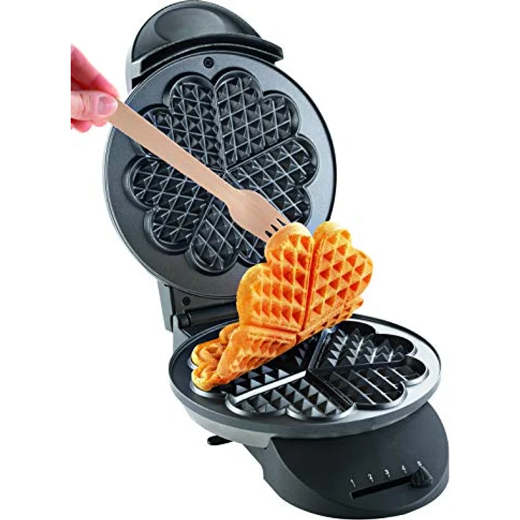 Tefal Herzwaffeleisen WM310D | Waffelmaker für Waffeln in Herzform | stufenloser Temperaturregler-Bräunung nach Wunsch | antihaftbeschichtete Platten | Teigauffangbehälter | Ein--Aus-Schalter | 1000W – Bild 5