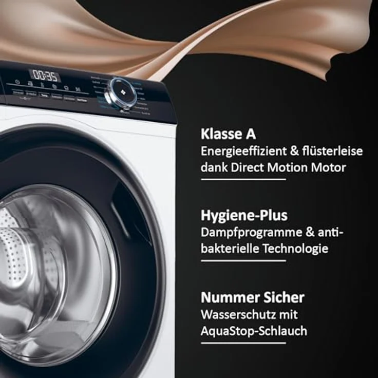 Haier HW90-B14939, Frontlader Waschmaschine mit 9 kg Kapazität, 1.400 U/min, Startzeitvorwahl, Antibakterielle Technologie und Express-Programm – Bild 3
