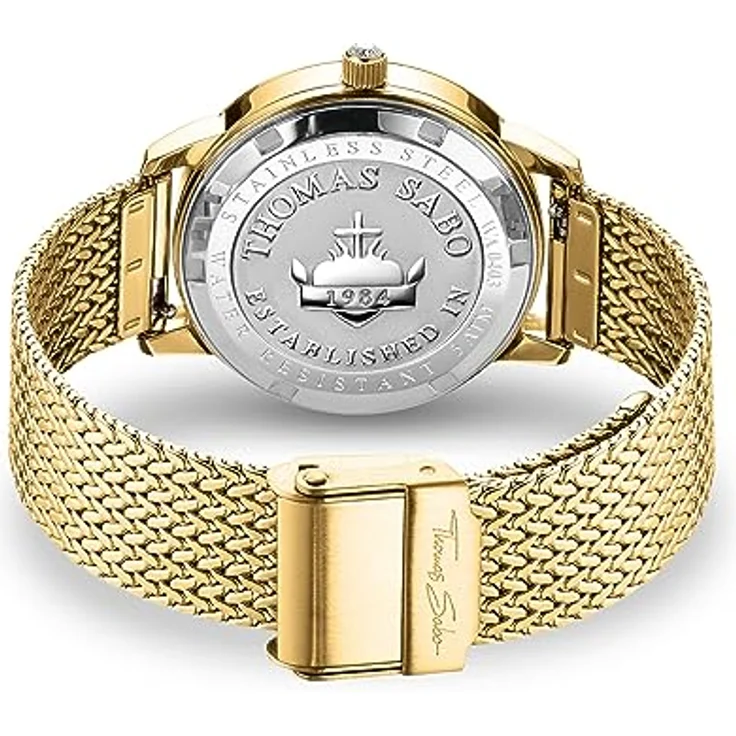 THOMAS SABO Unisex Uhr Cosmic Amulet mit Zifferblatt in Dunkelblau gelbgoldfarben Edelstahl, Edelstahl Gelbgoldfarben WA0403-264-207 – Bild 3