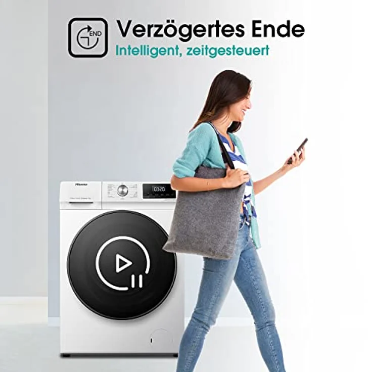 Hisense WFQA7014EVJM, Frontlader-Waschmaschine, A, Fassungsvermögen 7 kg, Standgerät, Breite 60 cm – Bild 5