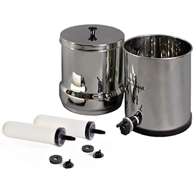 British Berkefeld W9361151 Edelstahl Trinkwasser Schwerkraft Filtergehäuse mit 2 x Keramik ATC Super Sterasyl Wasserfilter Kartusche Kerzen 17.8 cm, silber - Wasserfilter für sauberes und gesundes Trinkwasser – Bild 4