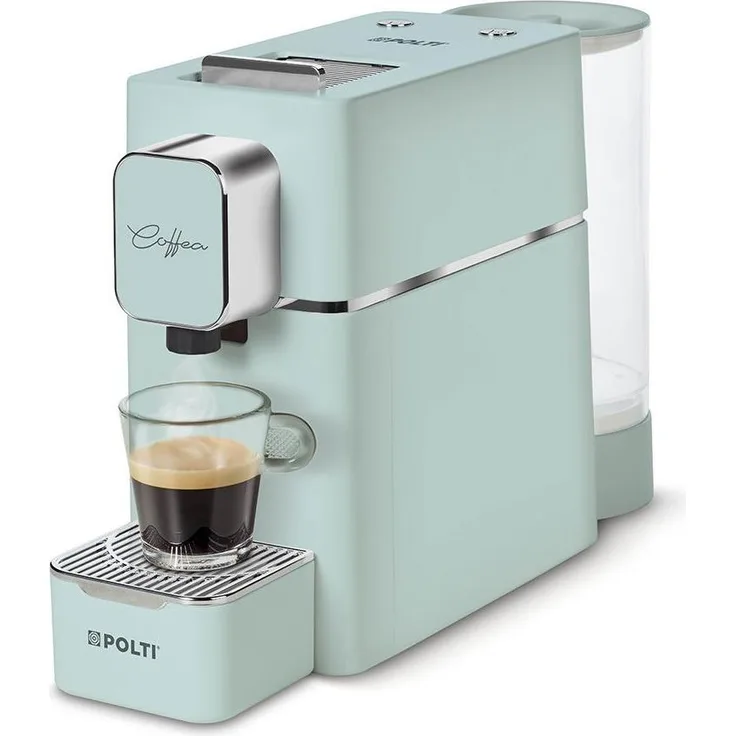 Polti Coffea S15G, Vollautomatische Pod-Kaffeemaschine mit 19 bar Druck und 0,85 l Wassertank, grün