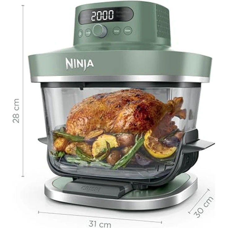 Ninja CRISPi PRO XL Glas-Heißluftfritteuse,  bis zu 1,8 kg Füllmenge, Farbe: Grün – Bild 3