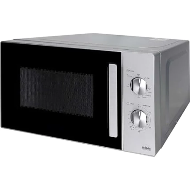 Silva MW-G 25.5 Mikrowelle mit 700W Leistung, 20L Garraum, Grill und Auftaufunktion, Silber/Schwarz – Bild 2