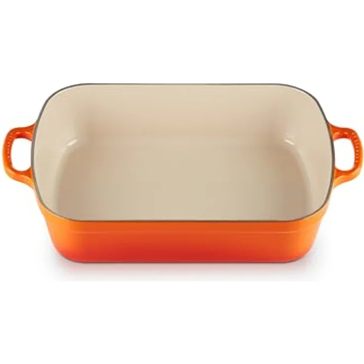 Le Creuset Signature Gusseisen-Bratreine, 33 cm, Rechteckig, Für alle Herdarten und Induktion geeignet, Volumen: 4,9 l, Ofenrot – Bild 2