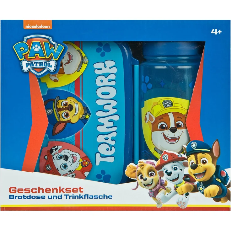 Scooli Lunchbox Paw Patrol, (Set, 2-tlg), mit Trinkflasche - Umweltfreundliche Brotzeitdose und Trinkflasche, langlebig und auslaufsicher – Bild 1