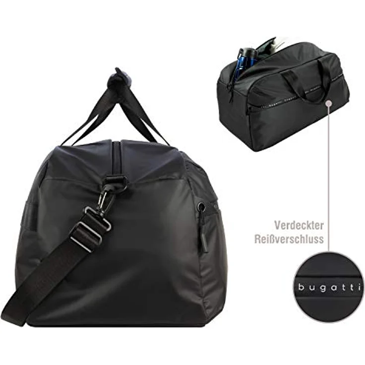 bugatti Blanc Weekender Reisetasche, 50 cm, schwarz, aus 100% Polyethylen mit kompakten Abmessungen von 50 x 25 x 27 cm – Bild 5
