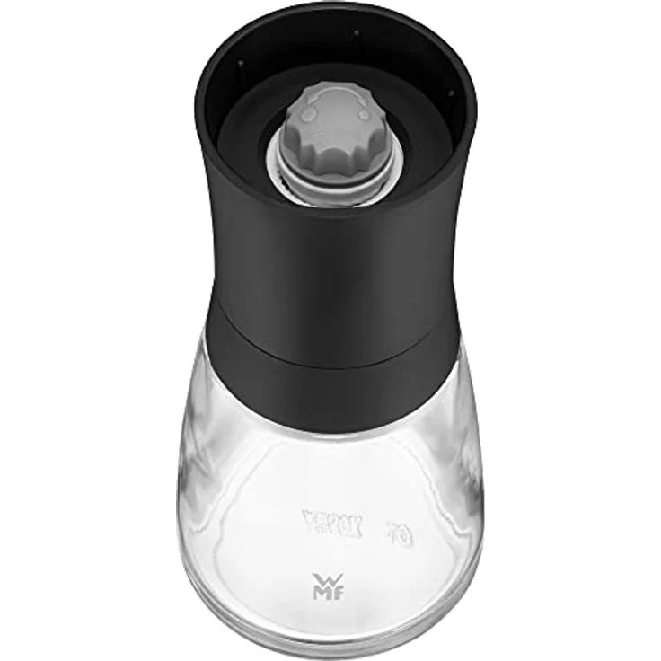 WMF Trend Gewürzmühle 14 cm, unbefüllt, Glasbehälter, Keramikmahlwerk, Mühle für Salz, Pfeffer, Gewürze, Chilischoten, schwarz – Bild 3