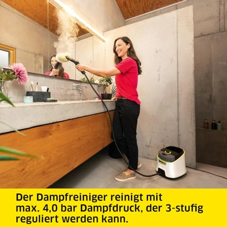 Kärcher Dampfreiniger SC 4 Deluxe Iron, Dampfdruck: 4,0 bar, Aufheizzeit: 3 min., Fläche: ca. 130 m², Tank: 0,5 l + 1,3 l, inkl. Bodenreinigungsset EasyFix, Düsen und Dampfdruck-Bügeleisen - Preisvergleich – Bild 2