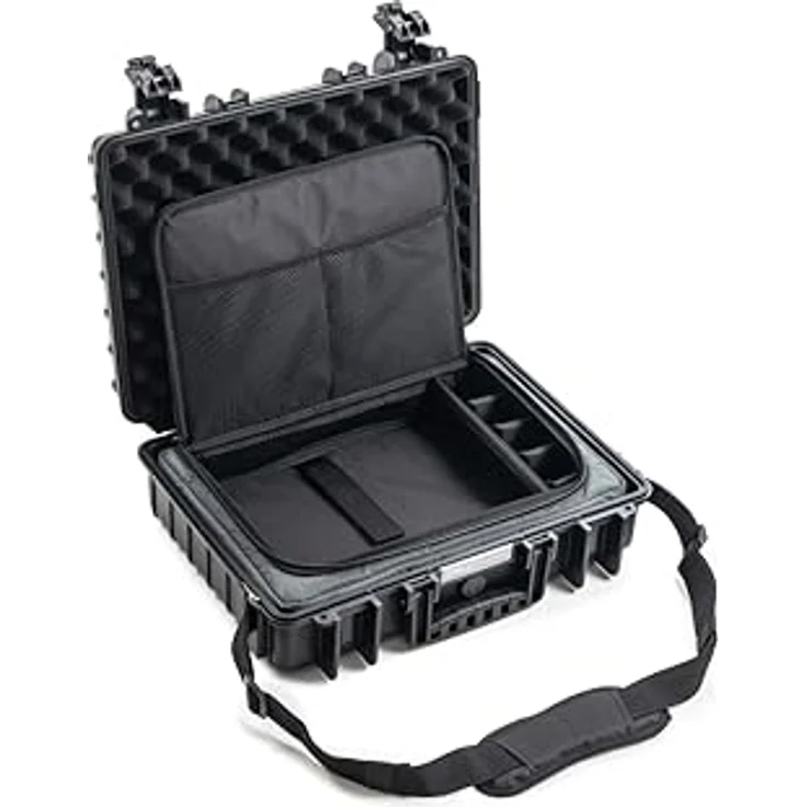 B&W International B&W Transportkoffer Outdoor Typ 5040 - Schwarz - mit Laptoptasche - wasserdicht nach IP67 Zertifizierung, staubdicht, bruchsicher und unverwüstlich – Bild 1