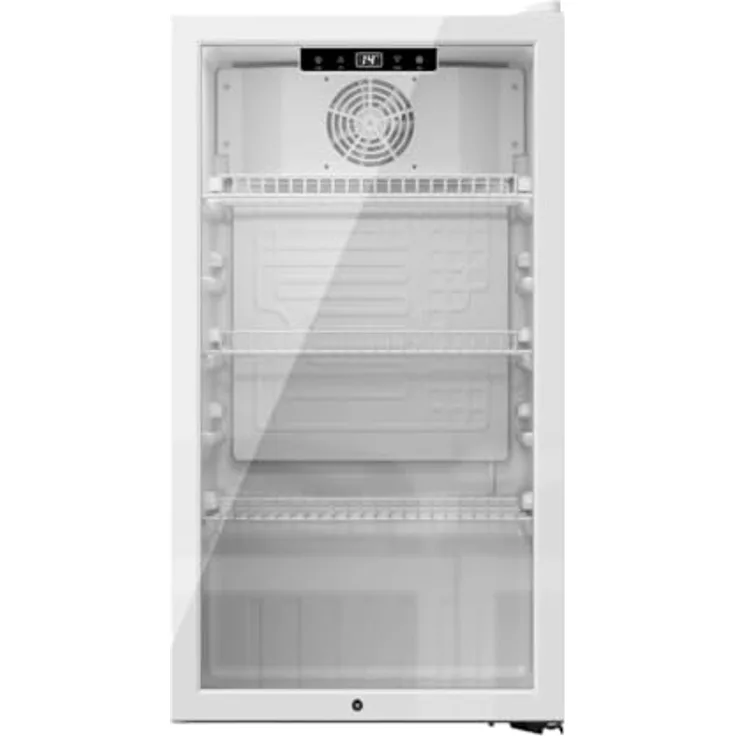 PKM Flaschenkühlschrank GKS83W, 89 L mit Display & Touch Control, Umluft-Kühlung und blauer LED-Beleuchtung