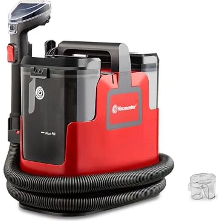 Vacmaster STMEUB01 Polsterreiniger 600 W, Waschsauger mit 15 KPA Saugkraft, rot für Teppich, Sofa und Autos