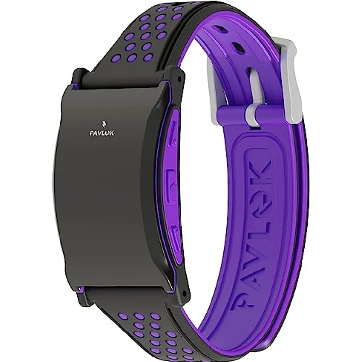Pavlok Shock Clock 3 (3. Generation) Weck-Armband, tragbar, für Tiefschläfer, Schichtarbeiter, Paare, Studenten, Schwerhörige, Schwarz/Violett – Bild 1