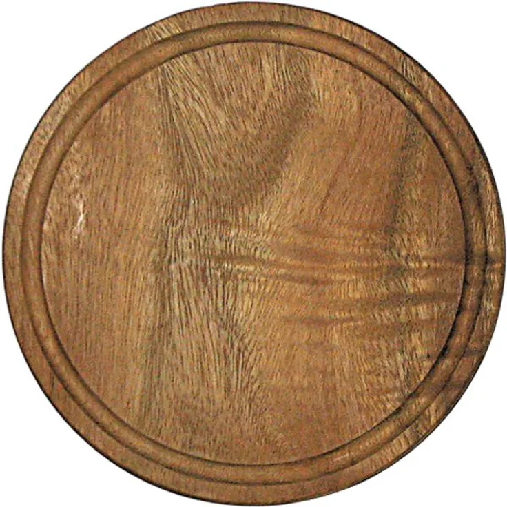 KESPER Schneidbrett mit Saftrille, 250 mm Durchmesser, 15 mm Höhe aus Holz