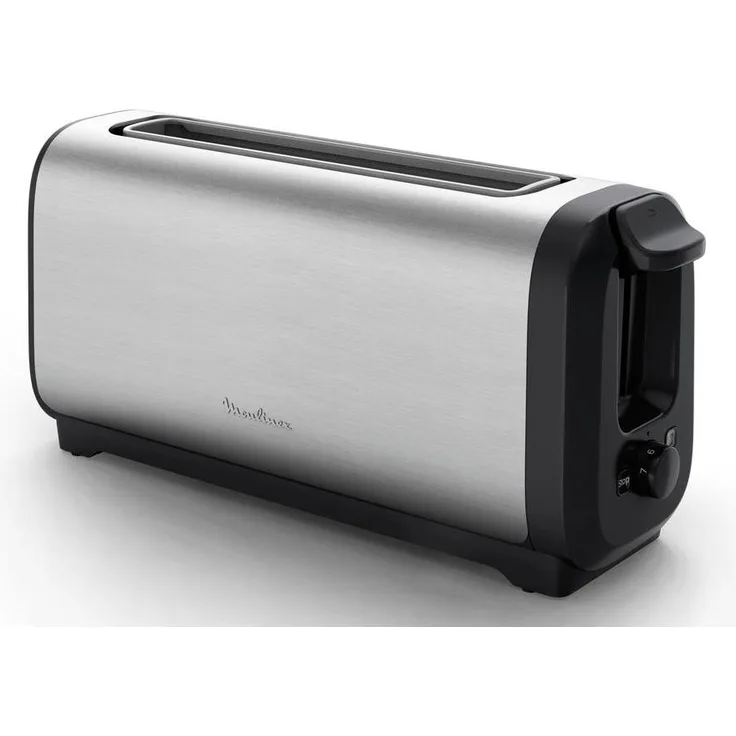 Moulinex LS5S0DE0, Toaster, 1430 Watt mit Auftaufunktion und Brötchenaufsatz, schwarz