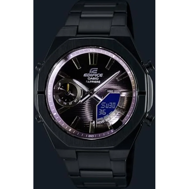 Casio ECB-S10D-8AEF Edifice Herrenuhr, Bluetooth, analog-digital, Edelstahl, anthrazit, wasserdicht bis 10 bar, Saphirglas, multifunktional – Bild 4