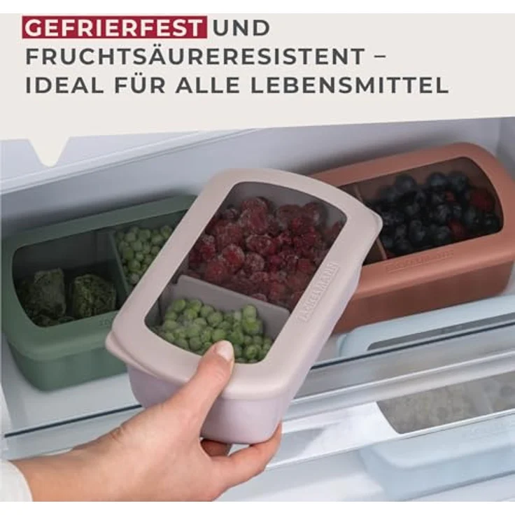 Fackelmann Flexibox Beige – 1000 ml Aufbewahrungsbox mit TPE-Deckel, robust, flexibel & spülmaschinengeeignet, Designed in Germany – Bild 5