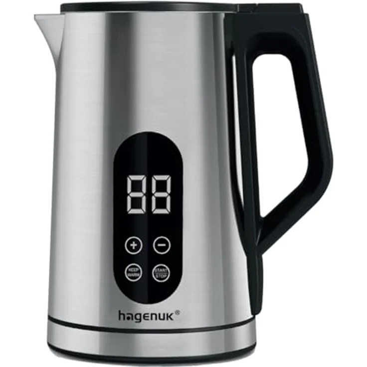 Hagenuk Digitales Frühstücksset Edelstahl, Toaster mit LED-Display, Kaffeemaschine (1,5 L) & Wasserkocher (1,7 L) mit Touch-Bedienung – Bild 3