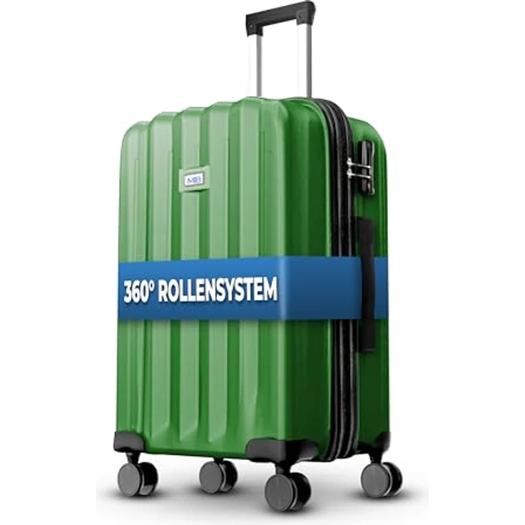 MY TRAVEL BAG Hartschalen-Koffer Trolley ABS Reisekoffer 4 Zwillingsrollen (Handgepäck-Mittel-Groß-Set) + 5cm Dehnungsfuge (Nadelwaldgrün, Großer Koffer (75cm)) – Bild 2