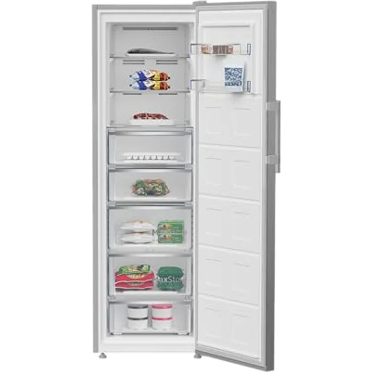 Beko B7RFNE315XP Gefrierschrank, 286 l Nettovolumen, No Frost, Schnellgefrierfunktion, Multifunktionsdisplay, 5 Gefrierschubladen + 3 Fächer, Edelstahl-Look – Bild 3