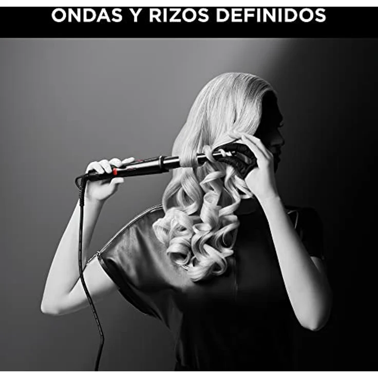 Rowenta x Karl Lagerfeld CF324L Professioneller Lockenstab für Locken und Wellen, konische Form, Keratin & Glow Beschichtung, Temperaturregelung bis 200°, Schutzhandschuh – Bild 3