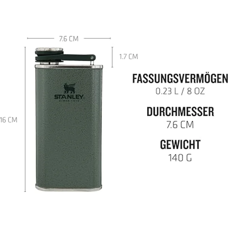Stanley Classic Wide Mouth Flask 0,23 Liter - Flachmann aus Edelstahl - 66970 – Bild 3