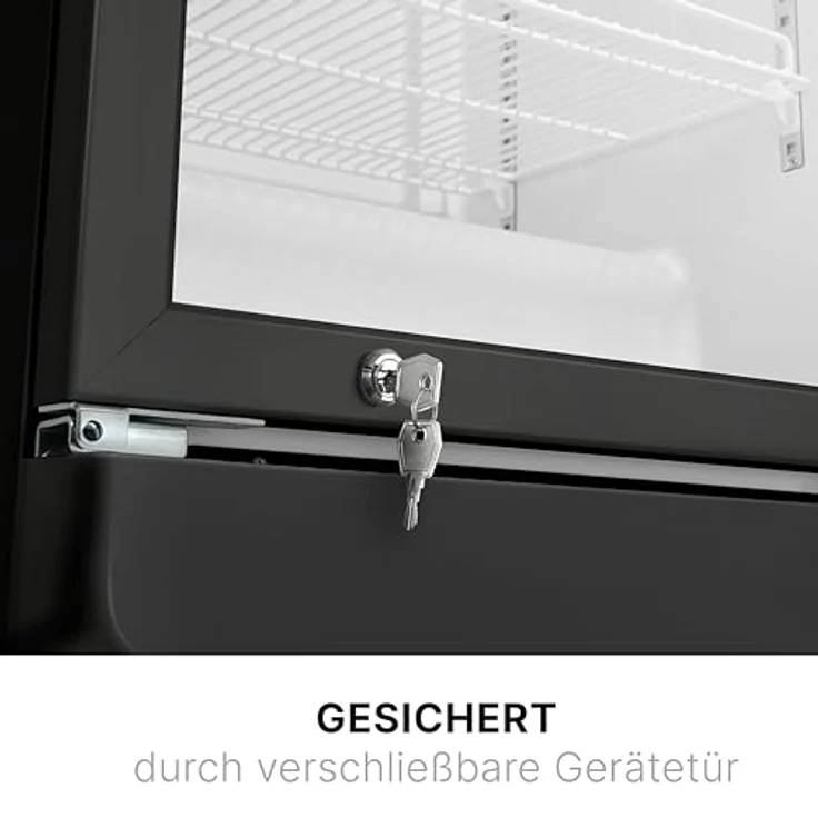 Bomann® Kühlschrank mit Glastür | Getränkekühlschrank abschließbar | 6 höhenverstellbare Ablagen | 30kg je Ablage | 347 Liter | Kühlschrank groß | Flaschenkühlschrank m. LED-Licht | KSG 7351 schwarz – Bild 3