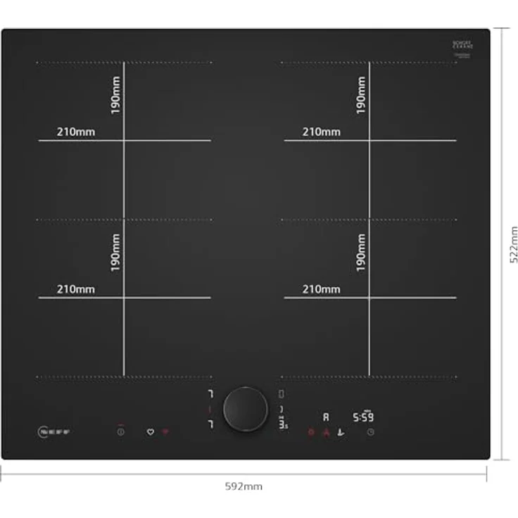 Neff T56NUQ4A0 Induktionskochfeld, 60 cm, mattschwarz, rahmenlos aufliegend, Versandkostenfrei – Bild 3