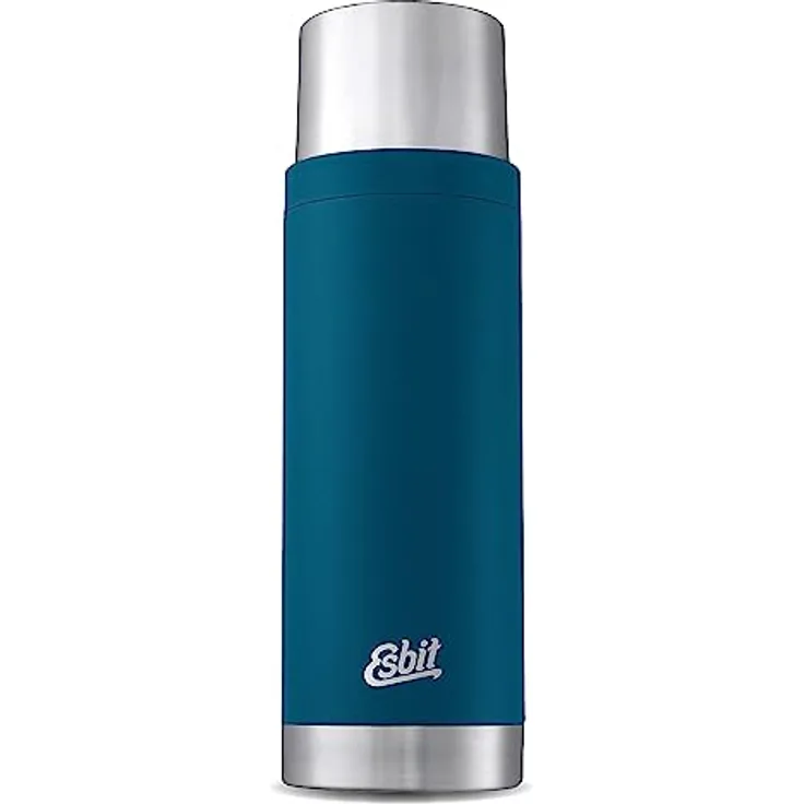 Esbit Thermoflasche Sculptor, isolierte Edelstahlflasche für warme und kalte Getränke, 1000 ml, Polar Blue