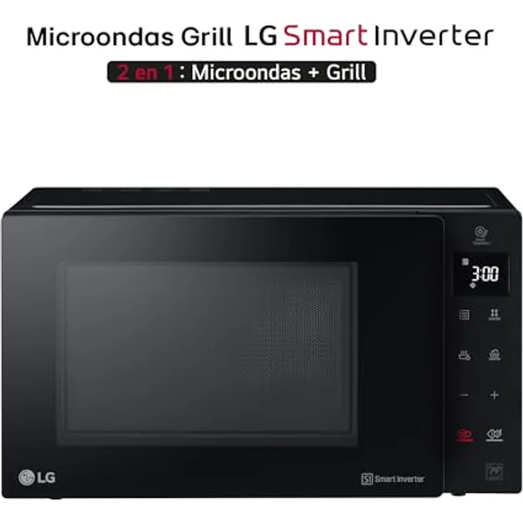 LG Smart Inverter MH6535GIB Mikrowelle mit Grill, Standgerät, 25 Liter Garraum, 1000 Watt, Auftauen, schwarz – Bild 4