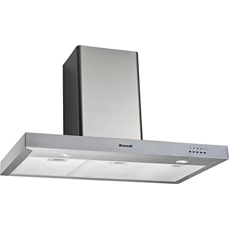 Brandt BHB6901X, dekorative Wandhaube mit 617 m³/h, Abluft/Umluft, Edelstahl, LED-Beleuchtung, Energieeffizienzklasse B, Geräuschpegel 70 dB