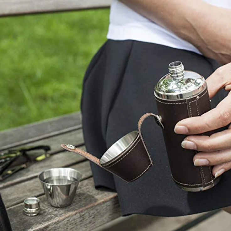 Kikkerland Fläschchen Leder, braun - Riesenauswahl rund um Basteln und DIY, höchste Qualität – Bild 4