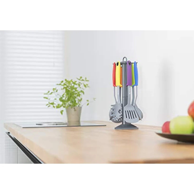 Alpina Küchenwerkzeuge 7-tlg. Set mit praktischem Drehständer – Bild 4