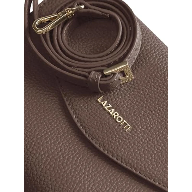 Lazarotti Bologna Leather Clutch Umhängetasche, 100% Leder, 23 cm, grau – Bild 5