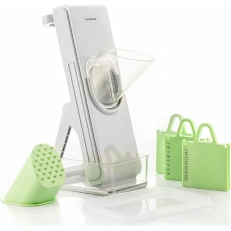 InnovaGoods® Küchen-Mandoline, klappbare Mandoline-Gemüseschneider 5 in 1, Slichen, manueller Zerkleinerer, Cutter-Mandoline-Reibe, transparent 