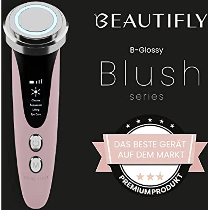 Beautifly Elektrische Gesichtsreinigungsbürste B-GLOSSY-BLUSH mit nadelloser Mesotherapie und Ultraschall-Mikromassage – Bild 3