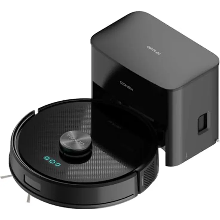 Cecotec Conga Y70, Beutelloser Staubsauger-Roboter mit LiDAR-Navigation, 3 l Staubbehälter, Schwarz, integrierte Wischfunktion