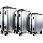 HTI-Living Kofferset 3-teilig High Level, 4 Rollen, Hartschalenkoffer mit Rollen Teleskopgriff, Schwarz