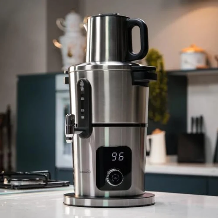 KOCHMASTER Aura Samowar 4.0L + 1.0L, Edelstahl, 2000W, mit Temperaturregelung und Warmhaltefunktion, Elektrischer Teekocher mit digitalem Display – Bild 2