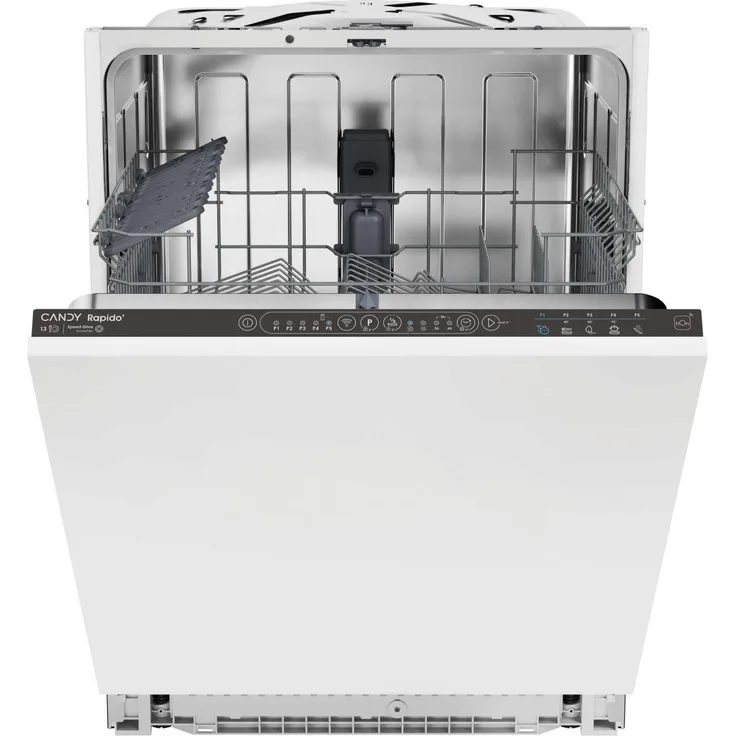 Candy RapidÓ CIU 3C7L0B, Vollintegrierter Geschirrspüler, 60 cm, 13 Maßgedecke, Schwarz, hOn-App-Unterstützung, leiser Betrieb 47 dB